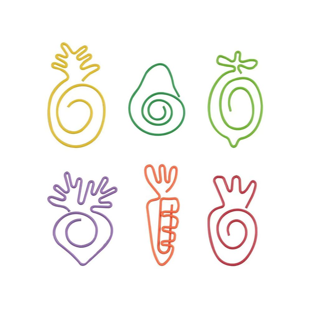 Trombones fruits colorés pour scrapbooking lot de 30