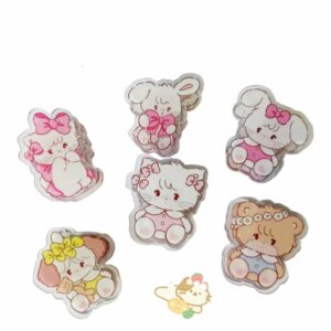 6 mini blocs mémo animaux kawaii assortis