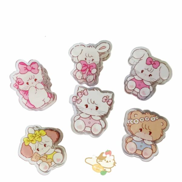 6 mini blocs mémo animaux kawaii assortis