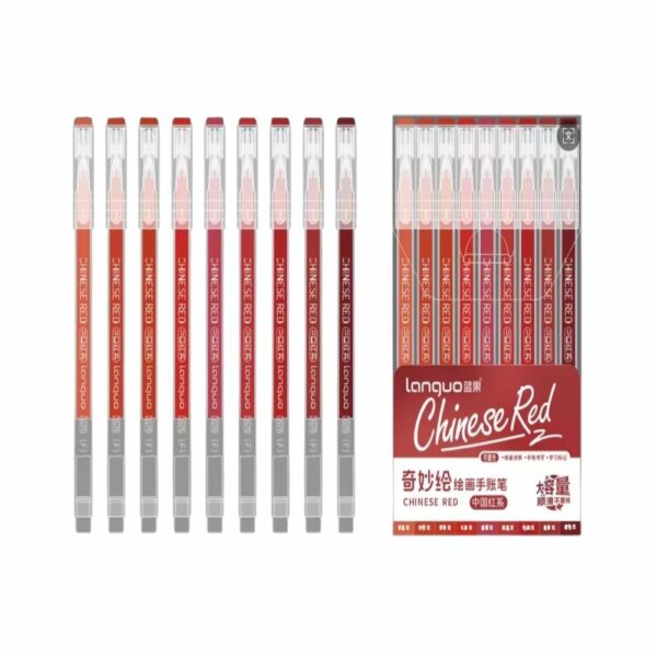 Lot de 9 stylos gel nuances rouge chinois pour scrapbooking