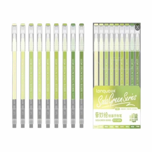 Lot de 9 stylos gel vert soda pour scrapbooking