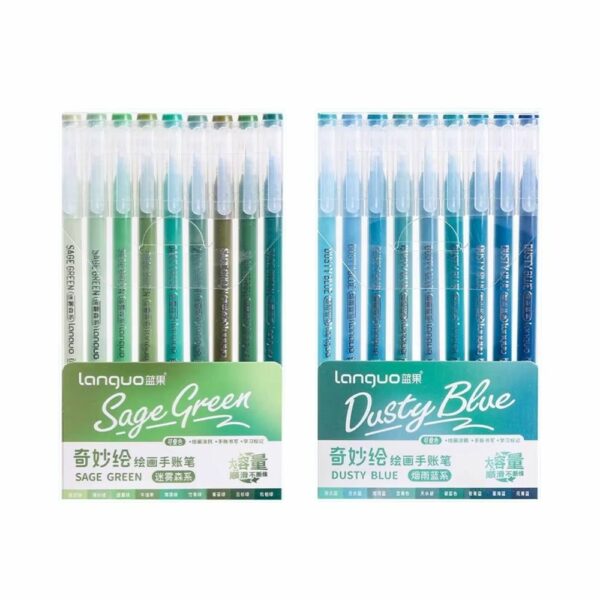 Lot de 18 stylos gel vert bleu pour scrapbooking