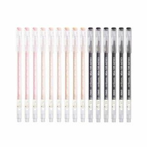 Lot de 15 stylos gel rose et noir pour scrapbooking