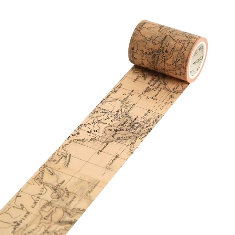 Ruban adhésif pour scrapbooking carte ancienne du monde