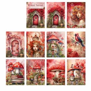 30 cartes de scrapbooking conte de fée rouge