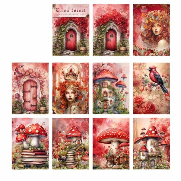 30 cartes de scrapbooking conte de fée rouge