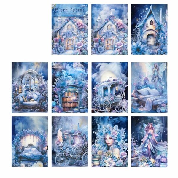 30 cartes de scrapbooking féerie bleue
