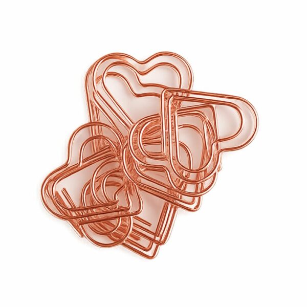 Trombones cœur pour scrapbooking rose gold