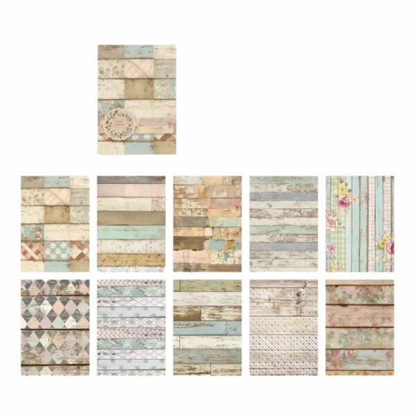 30 papiers scrapbooking bois pastel vintage