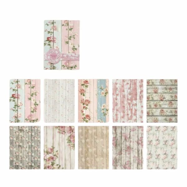 30 papiers scrapbooking roses shabby chic