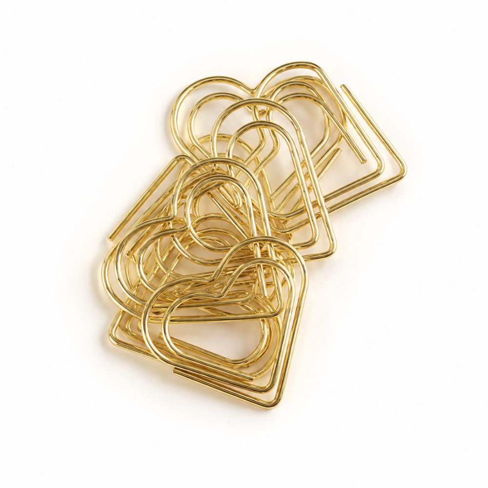 Trombones cœur pour scrapbooking doré