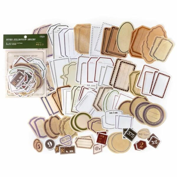 Lot de 100 cadres et étiquettes scrapbooking rétro