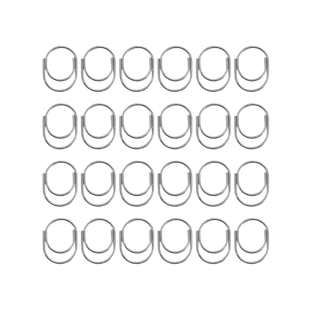 Trombones ovales argentés pour scrapbooking lot de 24